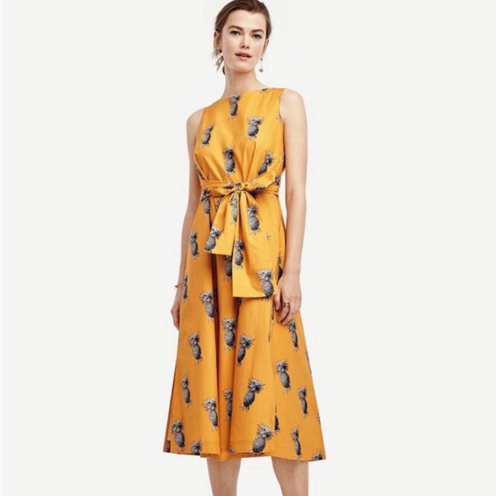 Ann Taylor Pineapple dress cotton dress summer outfit